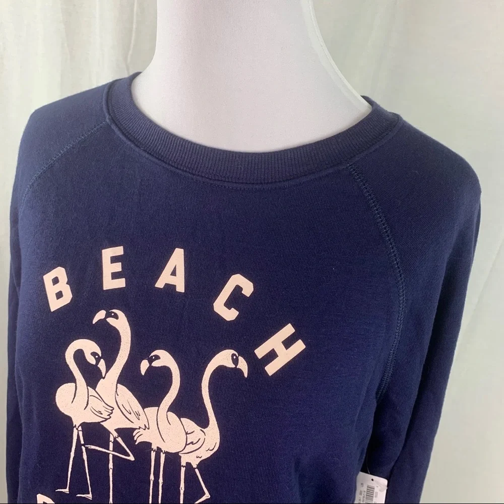 Old Navy flamingo Beach Squad blue sweatshirt NWT - Picture 4 of 13